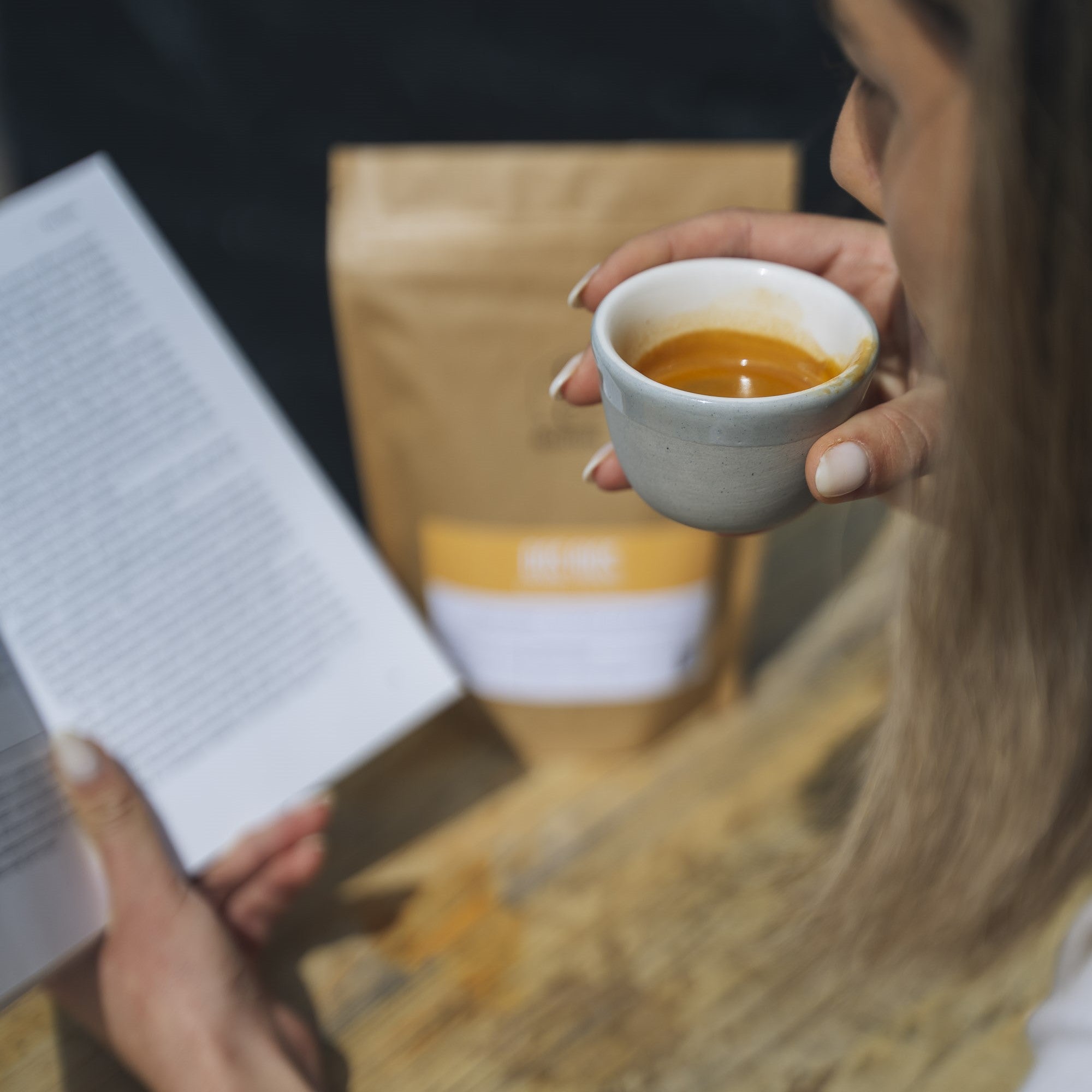 An image of a girl drinking coffee